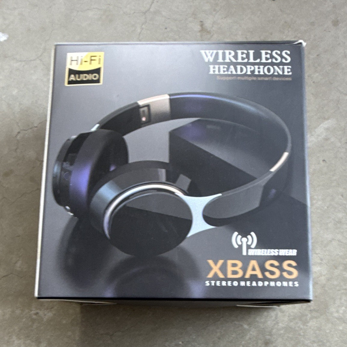 XBASS Bluetooth Over-Ear Foldable Stereo Headphones w/ Mic, FM Radio, Black
