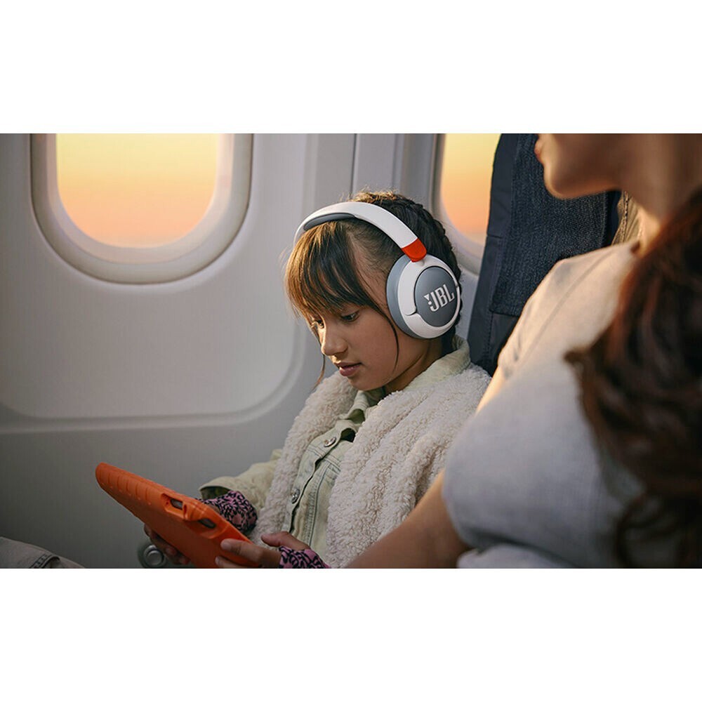 JBL Junior 470NC Noise-Canceling Bluetooth Over-Ear Headphones for Kids (White)