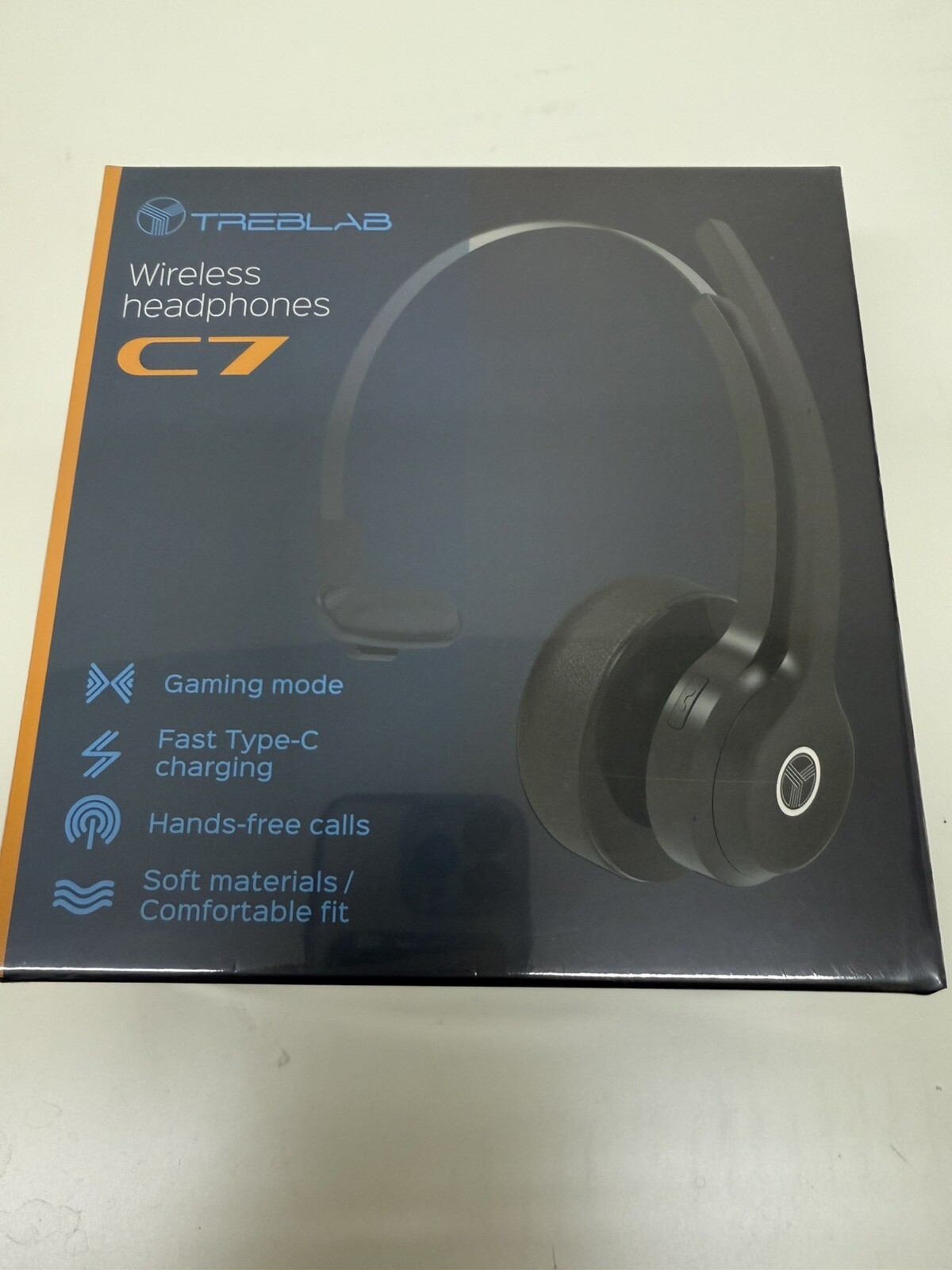 TREBLAB C7 – Single Ear Bluetooth Headset with Mic, 45H Playtime