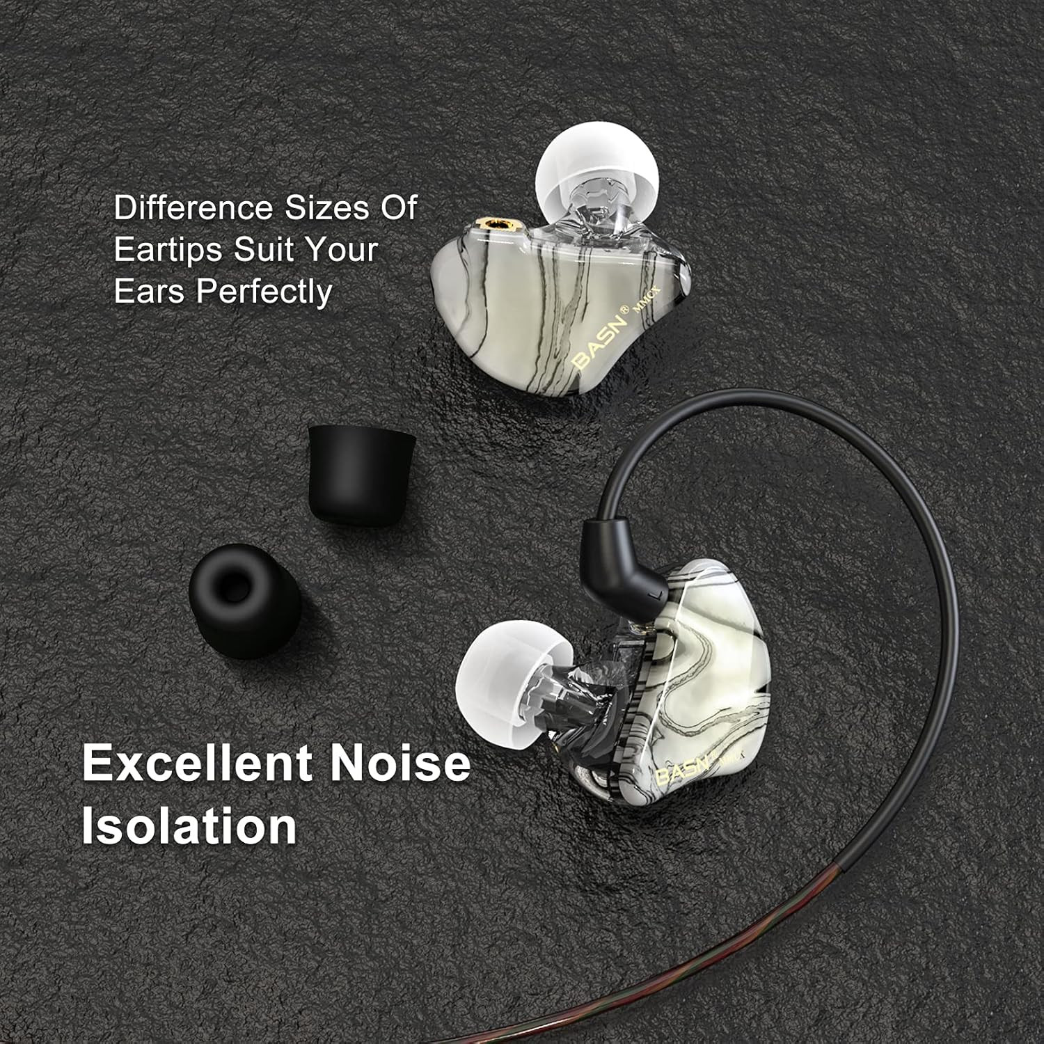 MMCX Triple Driver In-Ear Monitors with Rich Bass, Hifi Stereo IEM Earphones wit