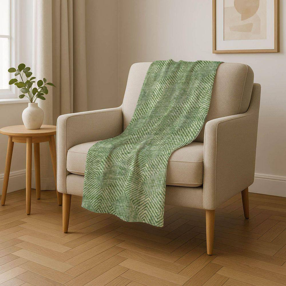 Premium Machine Washable ASB912 Green 50 In. X 70 In. Sherpa Throw Blanket