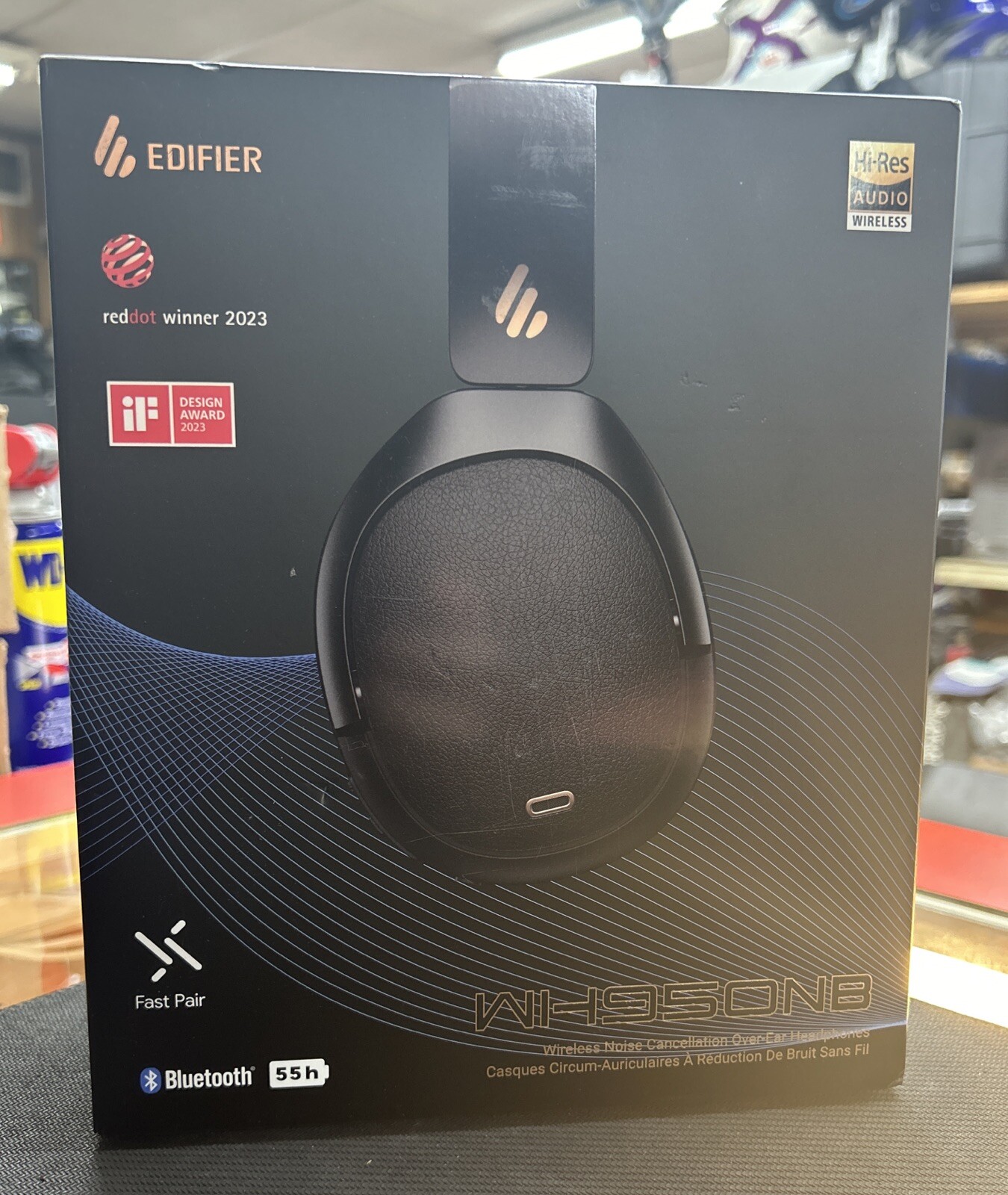 MINT Edifier WH950NB Active Noise Cancelling Wireless Over Ear Headphones Black