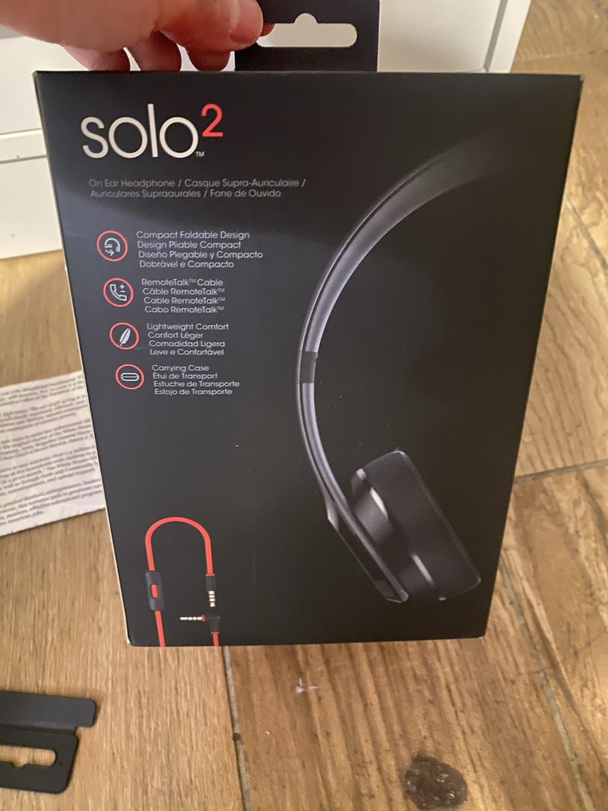 Beats by Dr. Dre Solo2 On-Ear Foldable Headphones w/On-Cable Mic Black/Red
