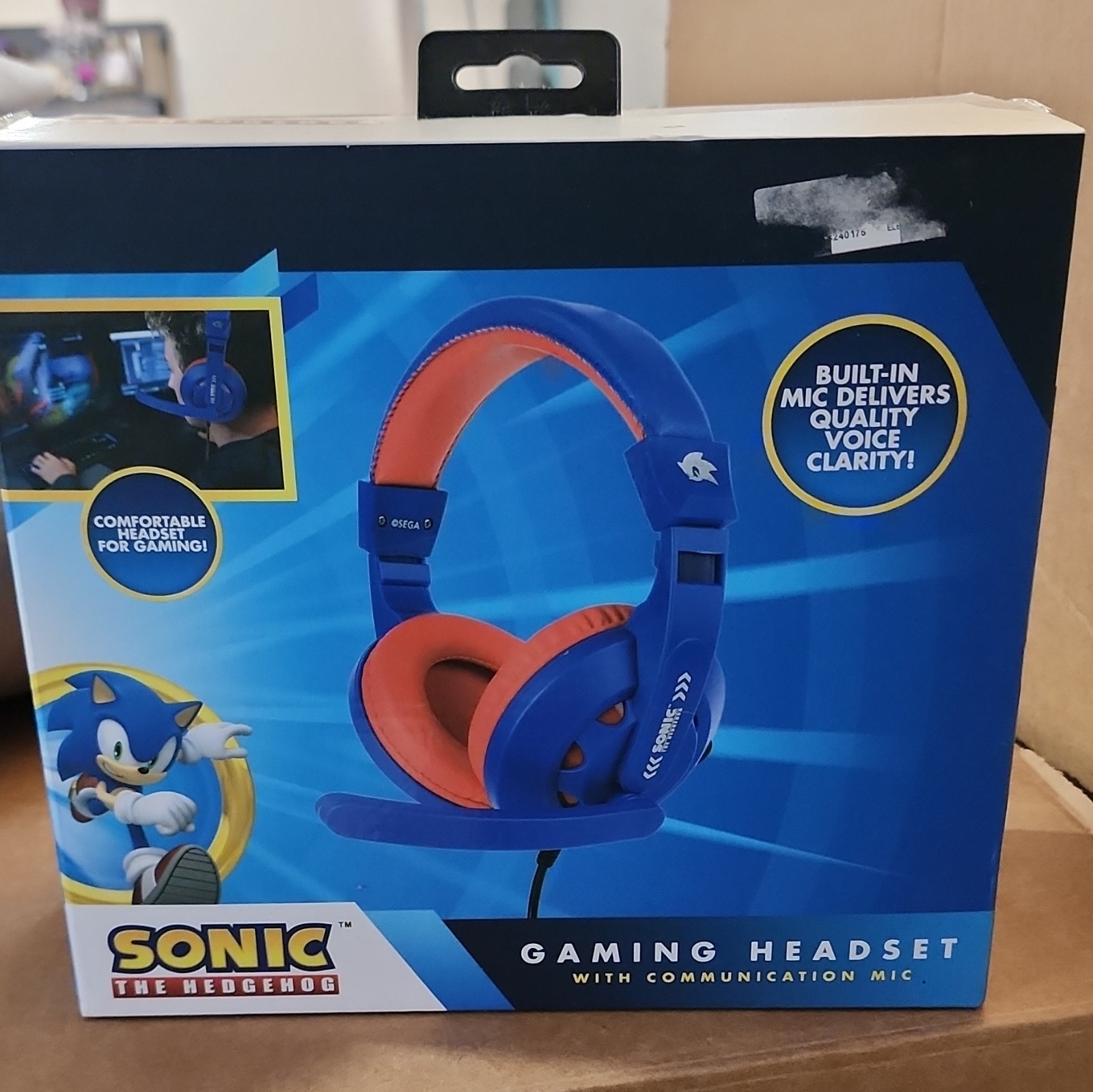 Sonic The Hedgehog Gaming Console Over-Ear Headset with Microphone Blue Ages 8+