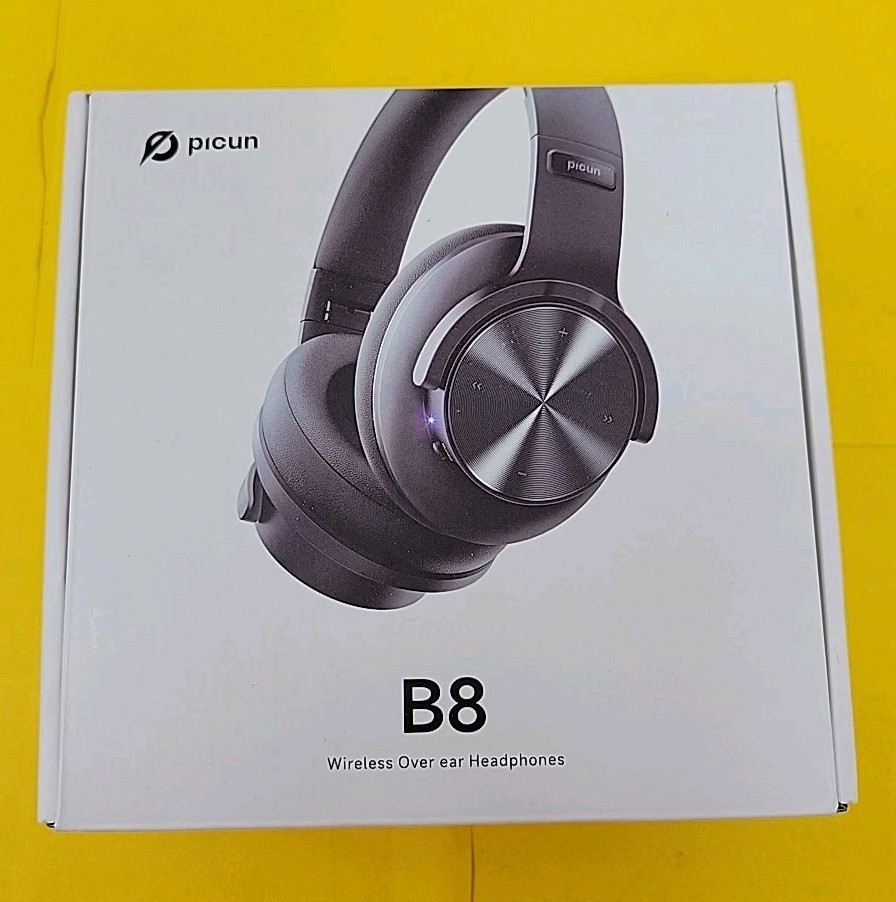 Picun B8 Wireless Bluetooth Over Ear Black Headphones Unused NIB NEW