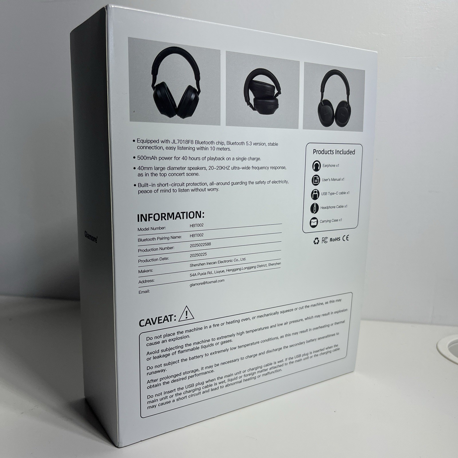 Noise Cancelling Headphones Over Ear Bluetooth 5.3 Wireless/Wired, 40H Playtime