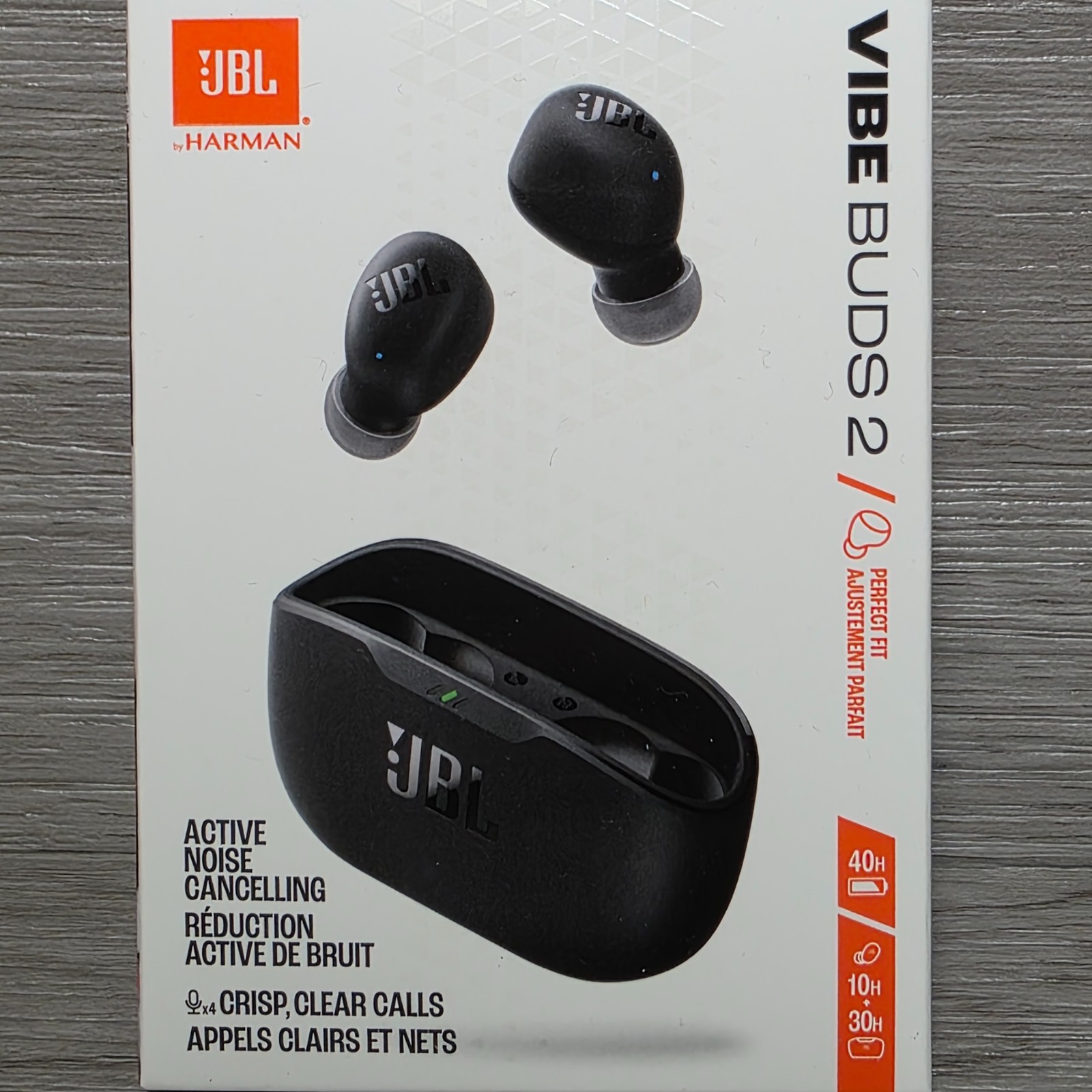 JBL Vibe Buds 2 True Wireless Noise Cancelling Earbuds Black Pure Bass Sound