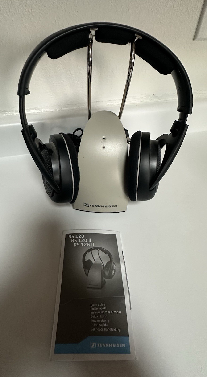Sennheiser Headphones HDR120 & TR120 Dock W/ Cables Manual—tested Works