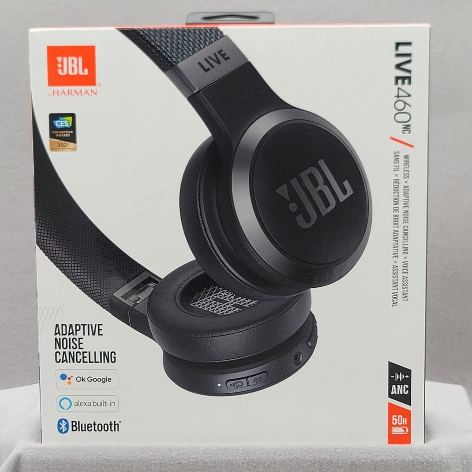 JBL Live 460NC Wireless On-Ear Noise Cancelling Headphones Black JBLLIVE460NCBLK