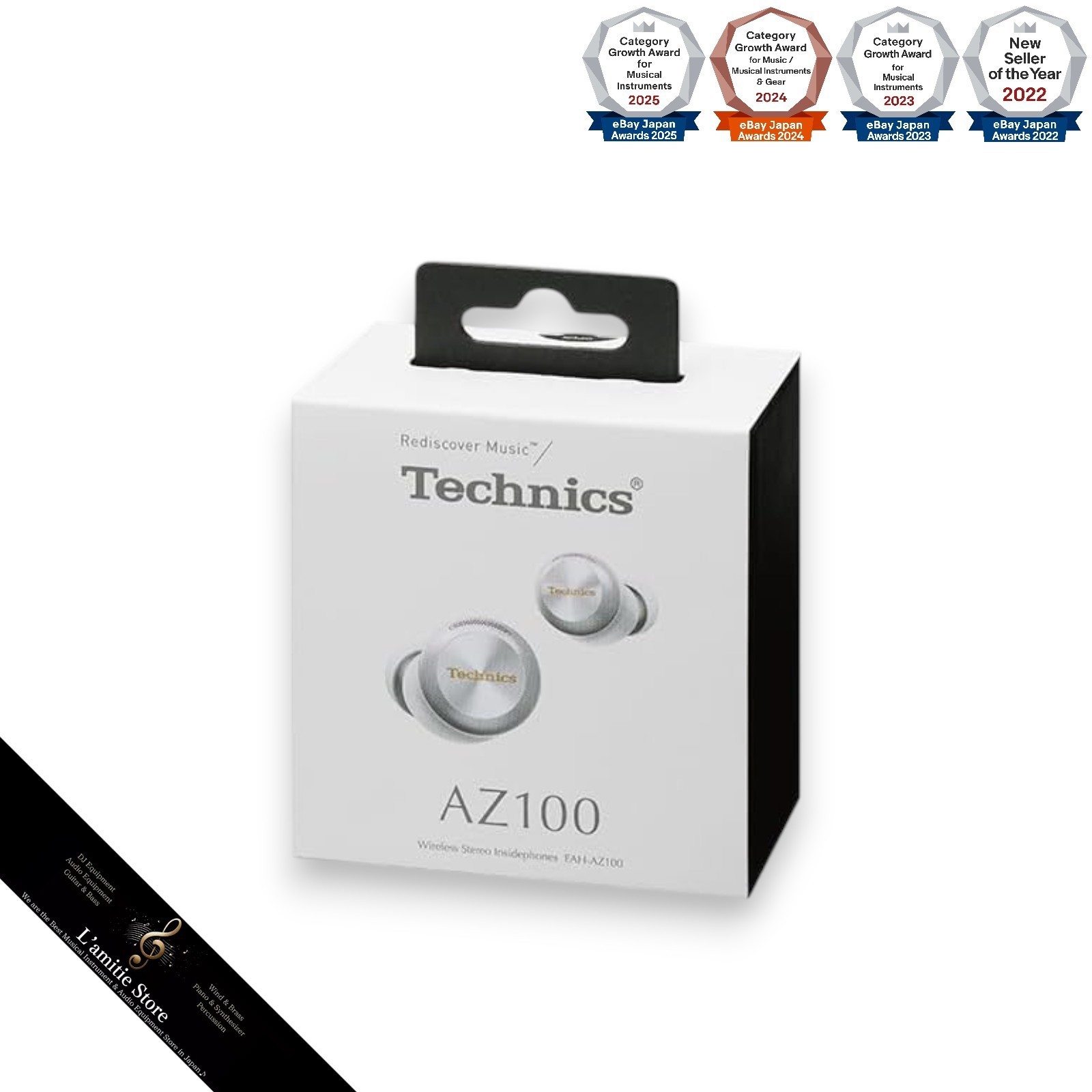 Technics EAH-AZ100-S Wireless Noise Cancelling Earbuds Bluetooth EAHAZ100 Silver