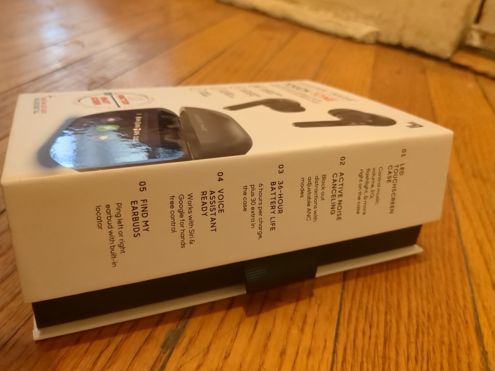 Sharper Image Touch Tone TWS Wireless Earbuds w/ Led Touch Screen Noise Cancel