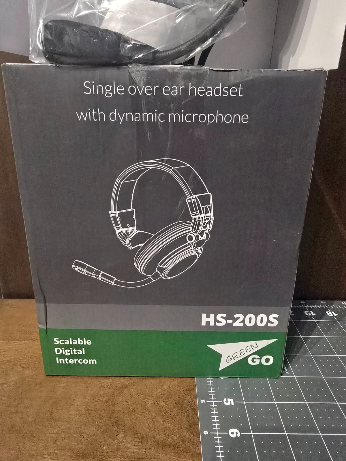 GREEN-GO HS200S HEADSET Single ear, 200ohm, 150ohm mic, 1-3m coiled cable, 4 pin