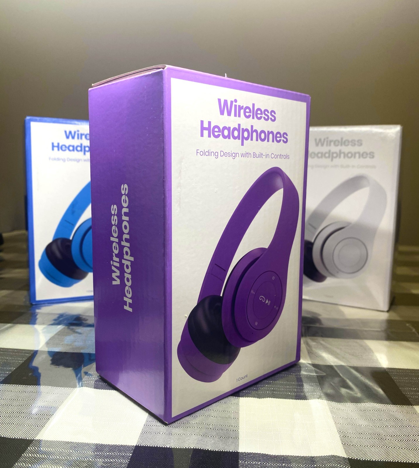 GEMS Wireless Headphones Folding Compact Design, 6hr Battery, Purple, Micro USB