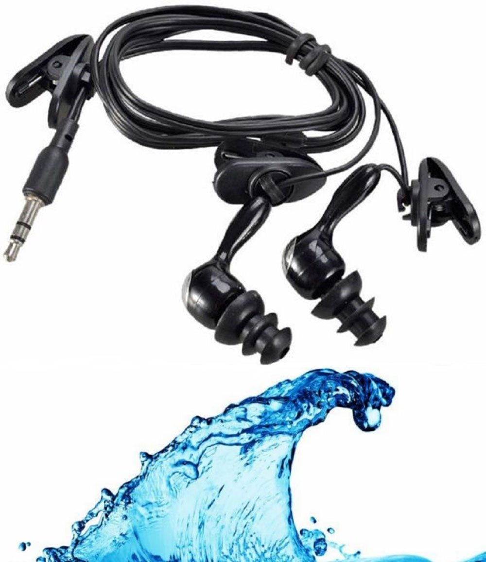 IPX8 Waterproof Earphones Earbud in 3.5mm Jack Swimming MP3 Player Headphone