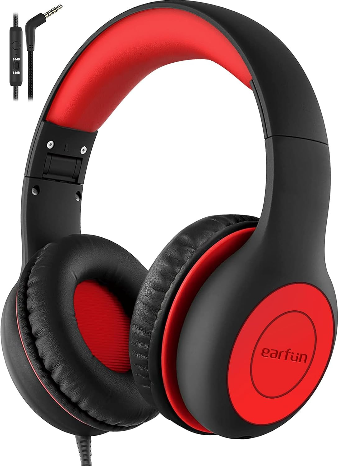 Earfun K1 Kids Headphones Wired with Microphone, 85/94Db Volume Limit Headphones