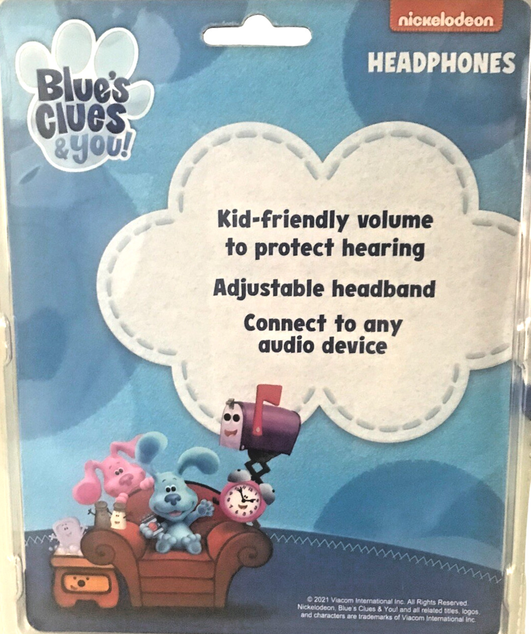 Blue’s Clues Kid-Friendly Volume Headphones – Adjustable, Modern Blue