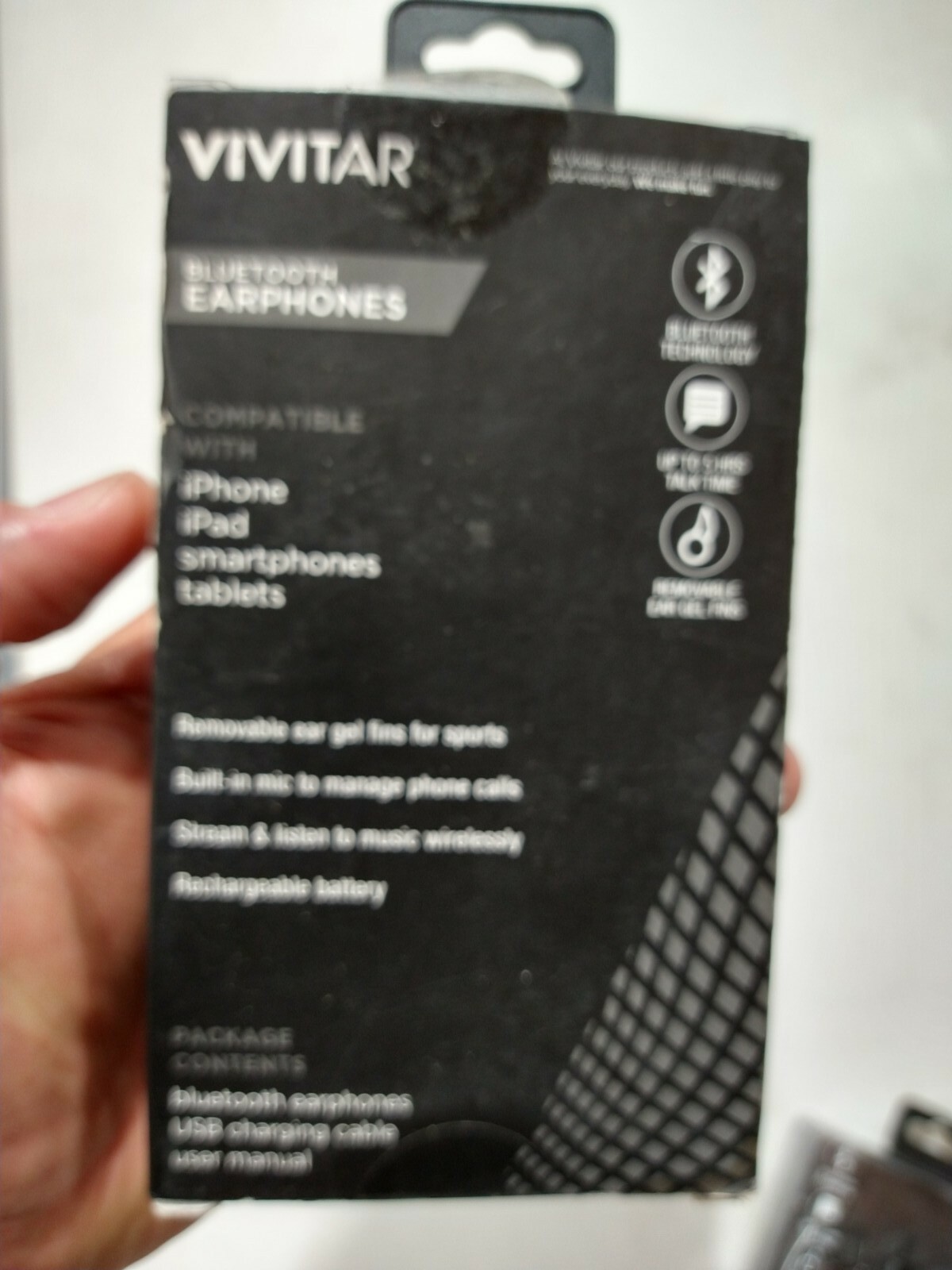 VIVITAR LISTEN UP BLUETOOTH EARPHONES WIRELESS ANSWER CALLS SMARTPHONES TABLETS