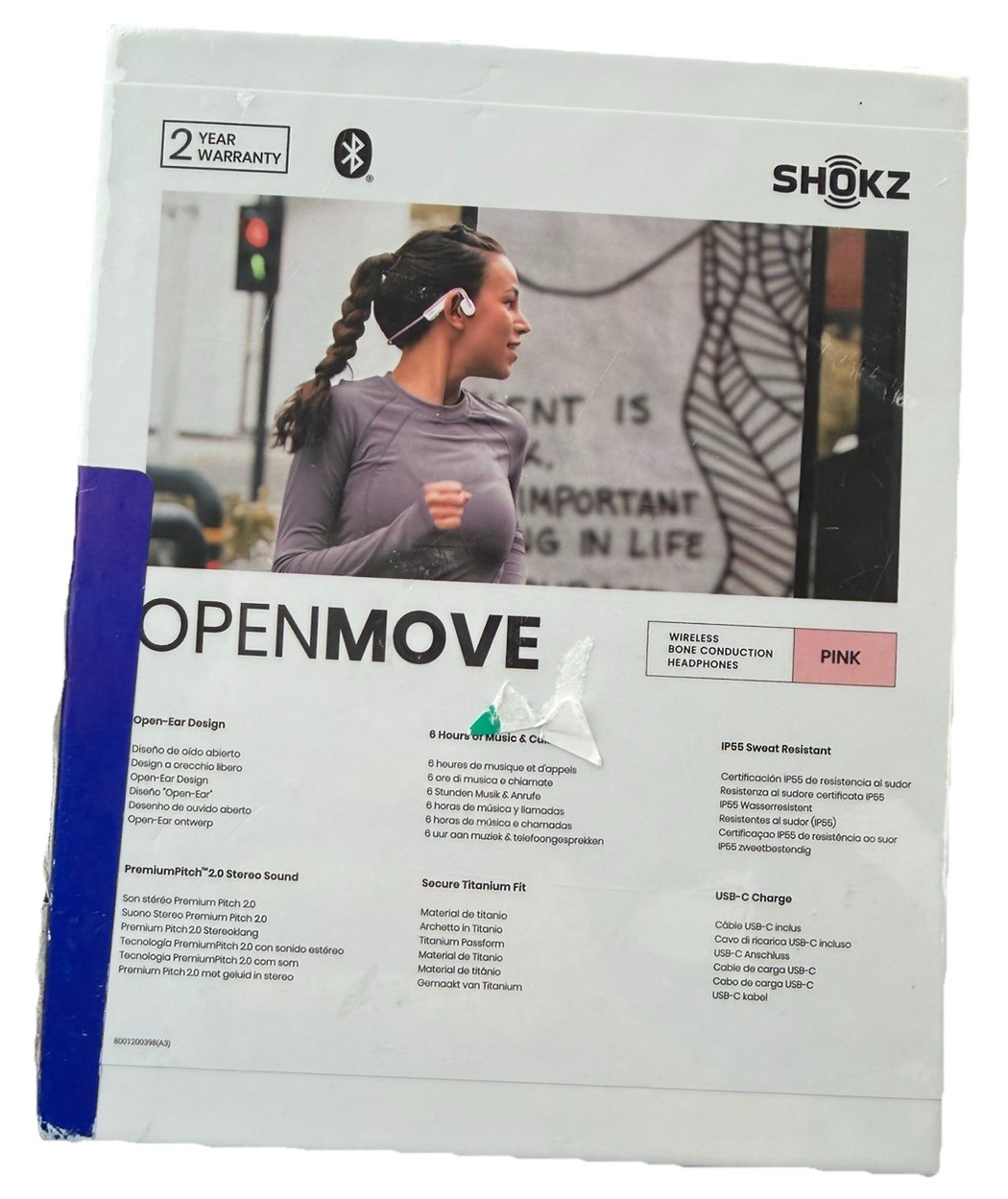 Shokz OpenMove – Open-Ear Bluetooth Sport Headphones – PINK New