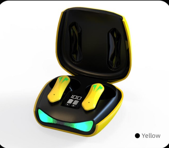 TWS Gaming & Music Earbuds BT 5.2/X16S Waterproof/Wireless Charging/Yellow