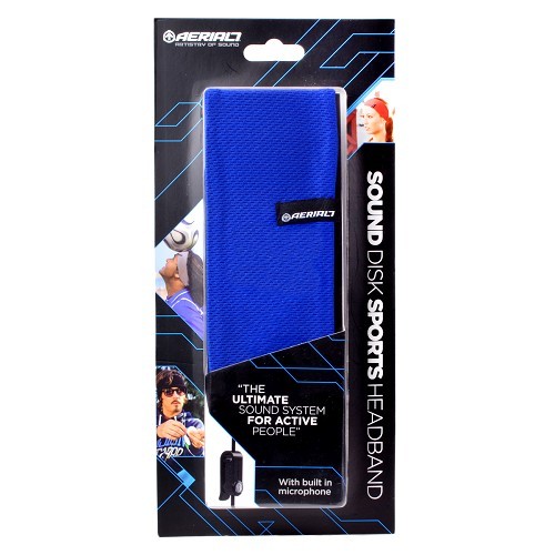 AERIAL7 Sound Disk Sports Headband – Listen to Music While Working Out (Blue)