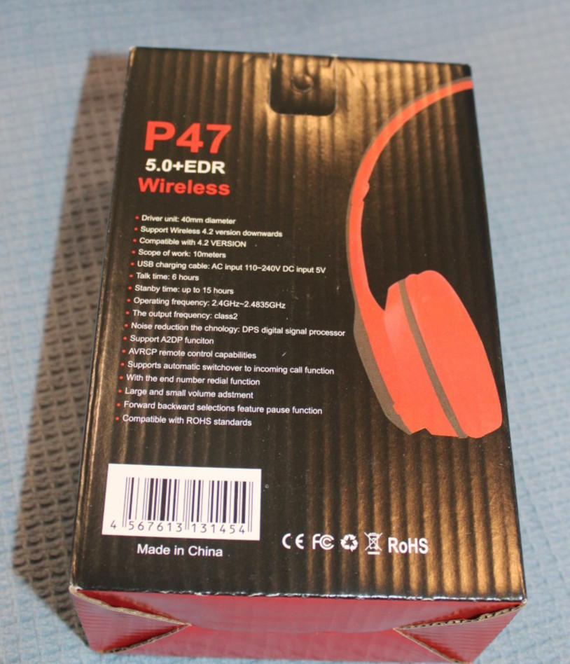 P47 Wireless Headphones 5.0 + EDR