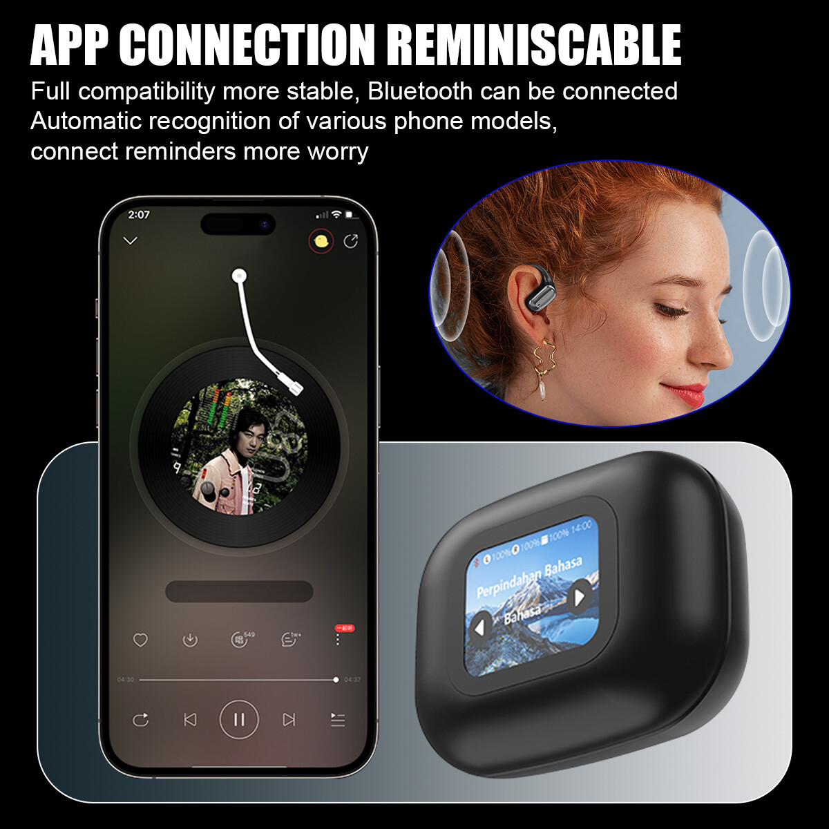 Over The Earbuds Bluetooth Earphones Wireless Headphones AI Translator Earbuds