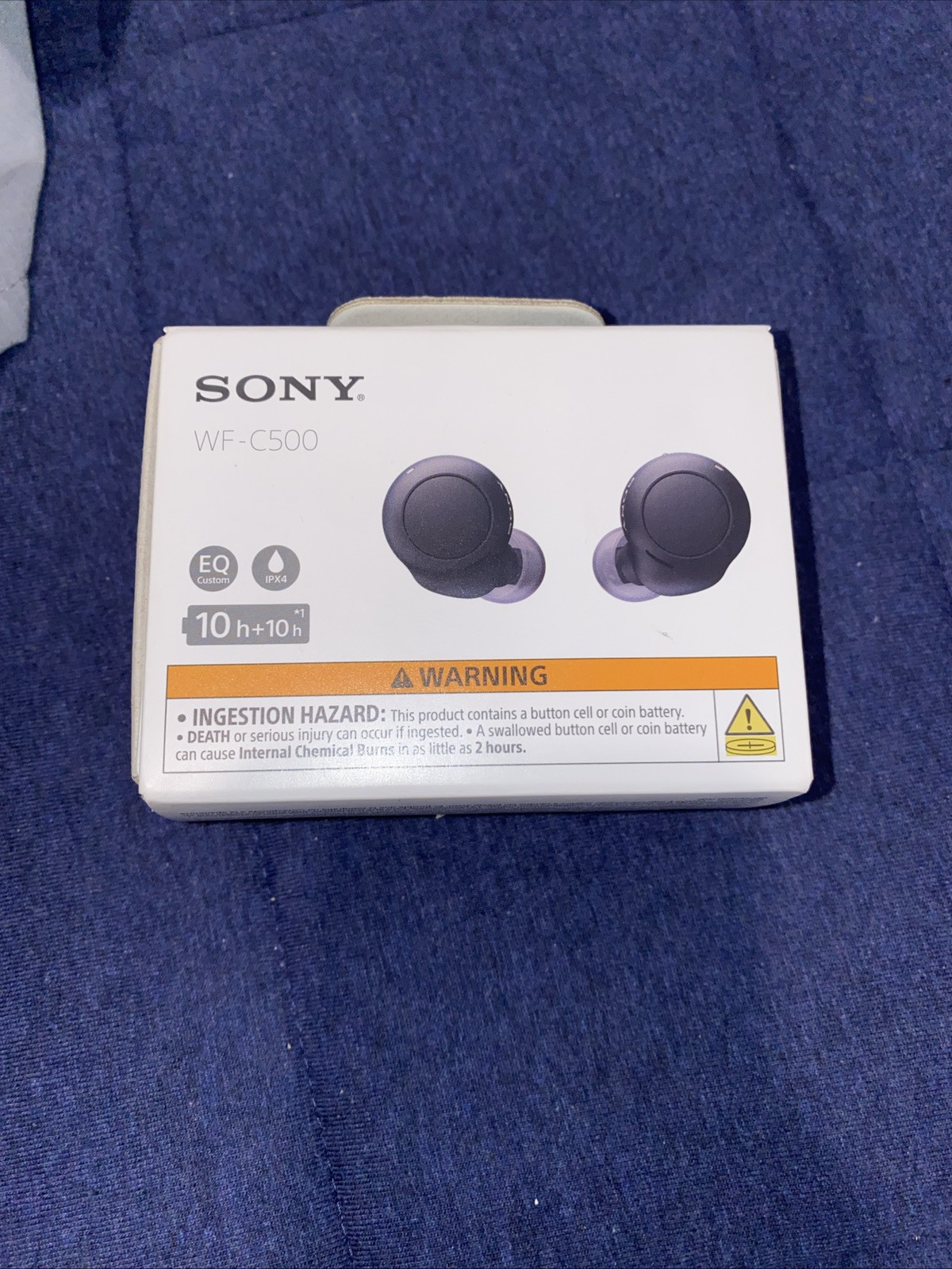 Sony WF-C500/B Bluetooth Wireless In-Ear Headphones EQ Custom IPX4 10 h – Black