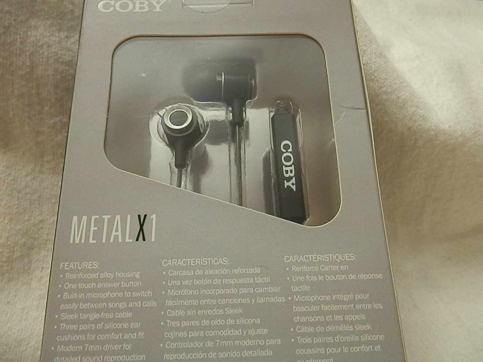 COBY Metal X1 CVE-201-Coby Tangle Free Stereo Earbuds With Mic Assorted Colors