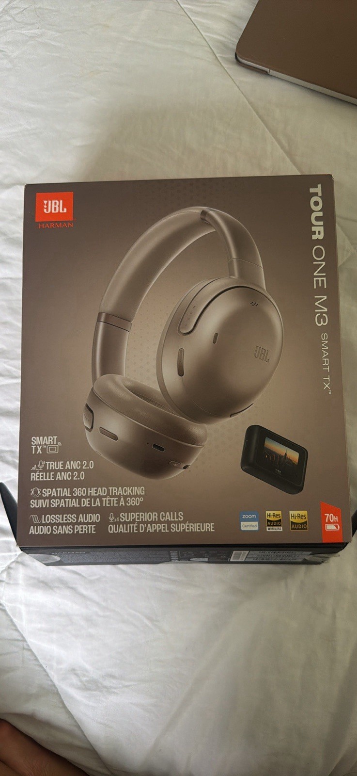 JBL Tour One M3 Smart Tx Over-Ear Bluetooth Noise Cancelling Spatial Audio Brown