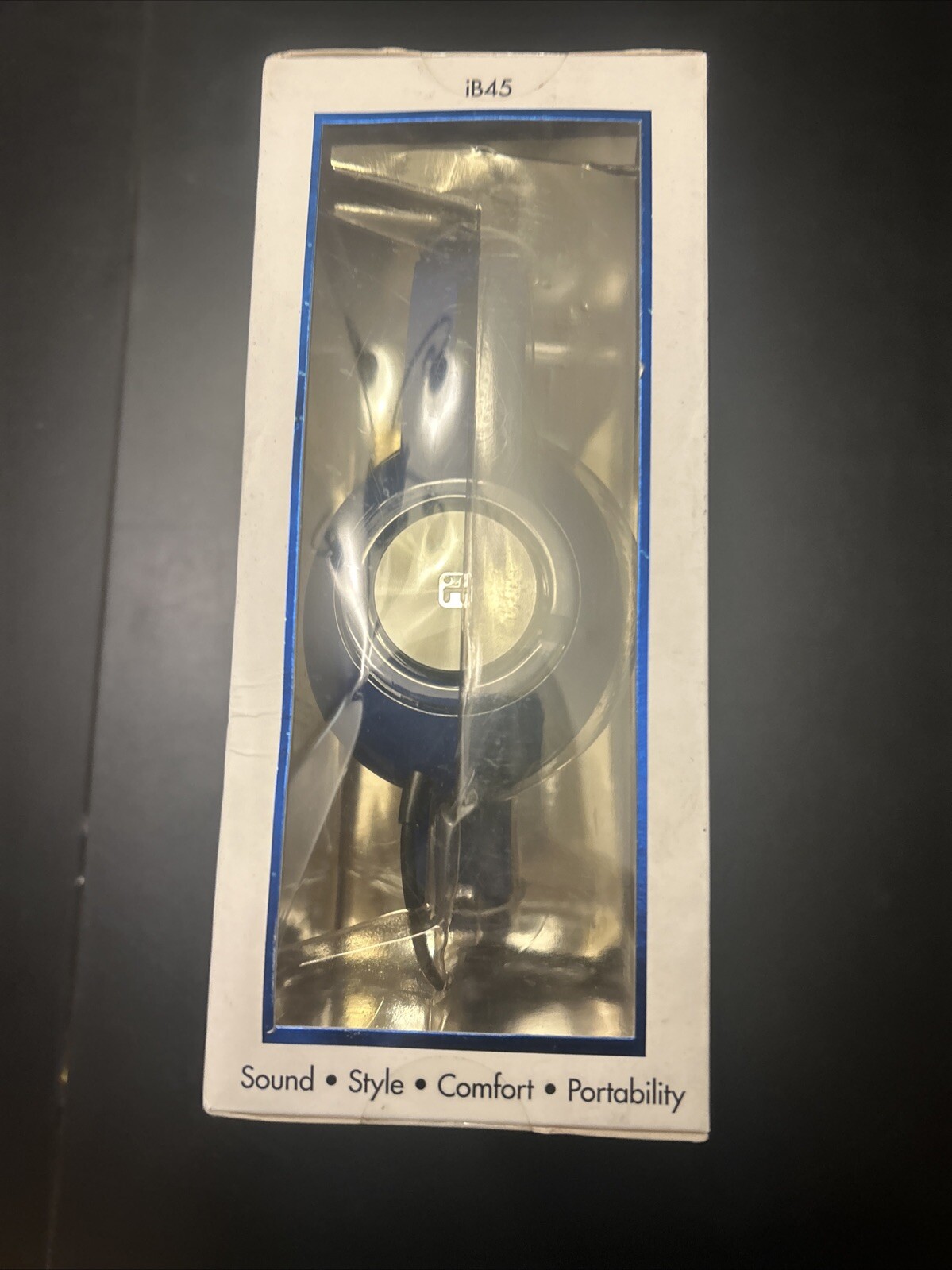 Brand New iHome iB45 On-Ear Folding Headphones. Blue. NOS Has Shelf Wear.