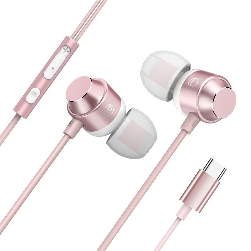 Metal in ear USB-C digital DAC earphones with heavy bass