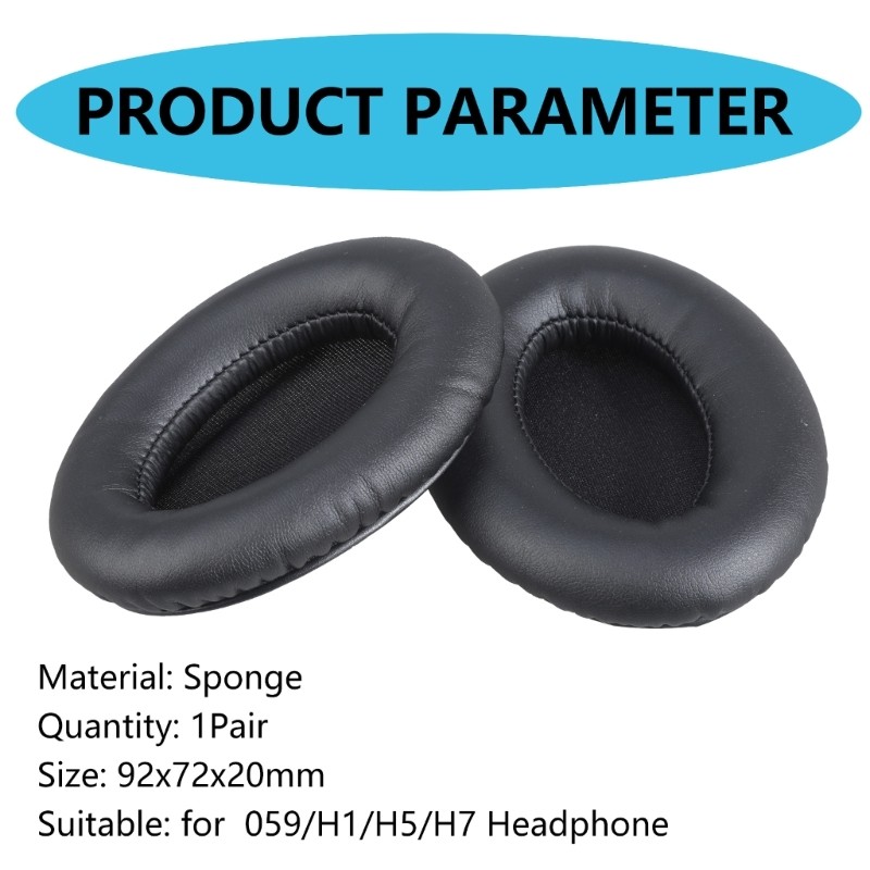 Protein Leather Ear Pads Ear Cushion Cover Earmuffs for 059/H1/H5 Headphone