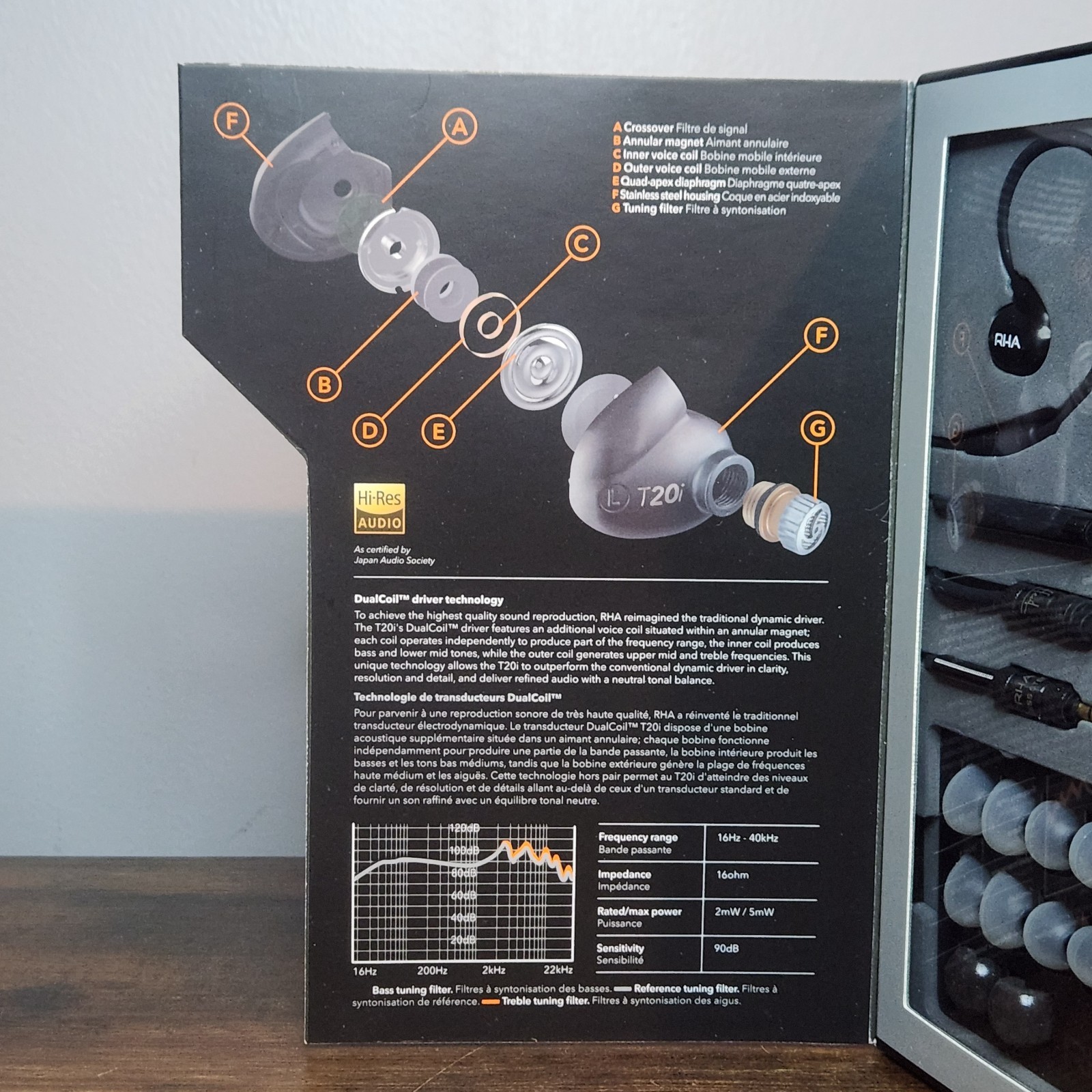 RHA T20i High‑Fidelity Noise‑Isolating Dual‑Coil In‑Ear Headphones – NIB
