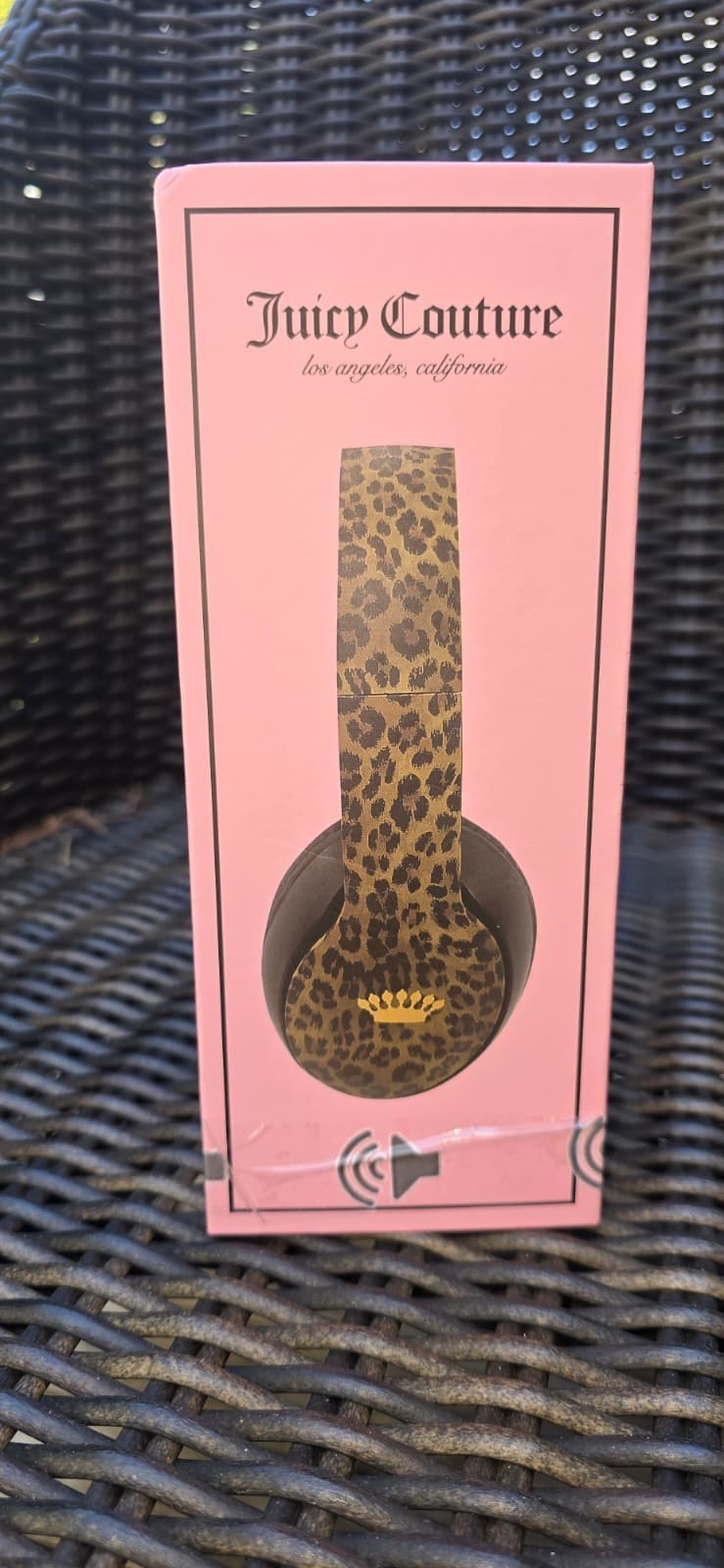 Juicy Couture Wireless Bluetooth Headphones Pink Leopard Black Adjustable OE
