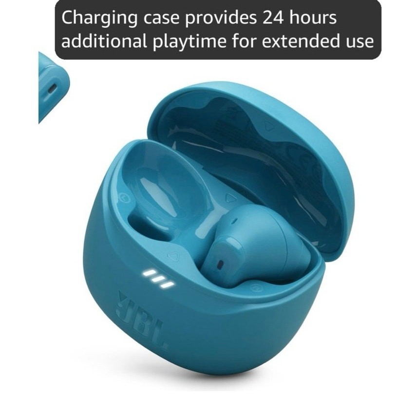 NEW JBL Tune Flex 2 Wireless Earbuds Teal ANC Noise Cancelling 48Hr Battery IP54