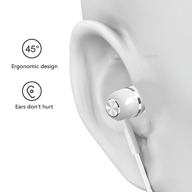 3.5mm Wired Earphones In Ear HIFI Bass Headset with Mic Gaming Sports Earbuds