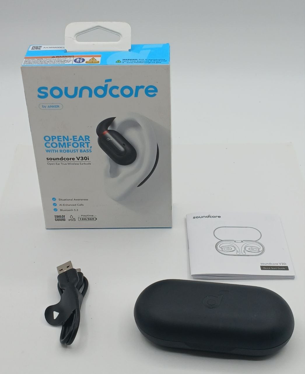 Soundcore V30i Open-Ear Headphones Ergonomic Ear Hooks Sport Earbuds