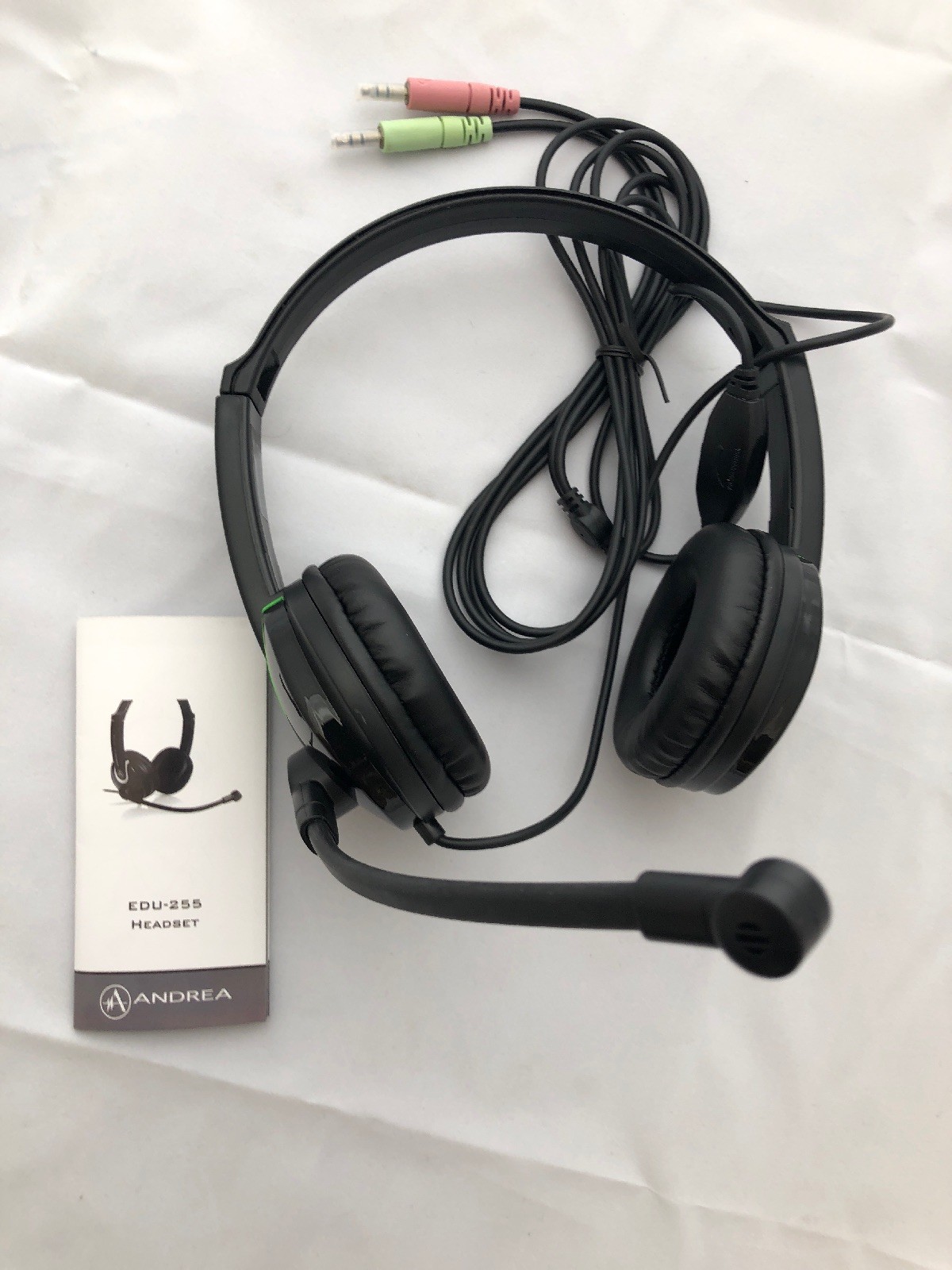 Andrea EDU-255 Stereo PC Headset Microphone With In Line Volume Control Skype