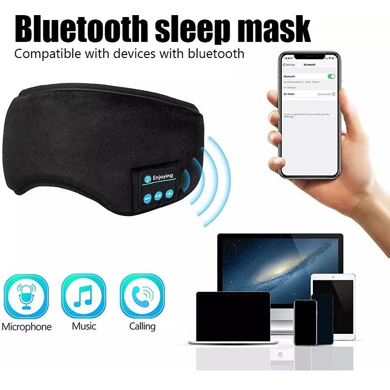Bluetooth 5.4 Sleep Headphones with 3D Eye Mask, Music Earbuds Earphones