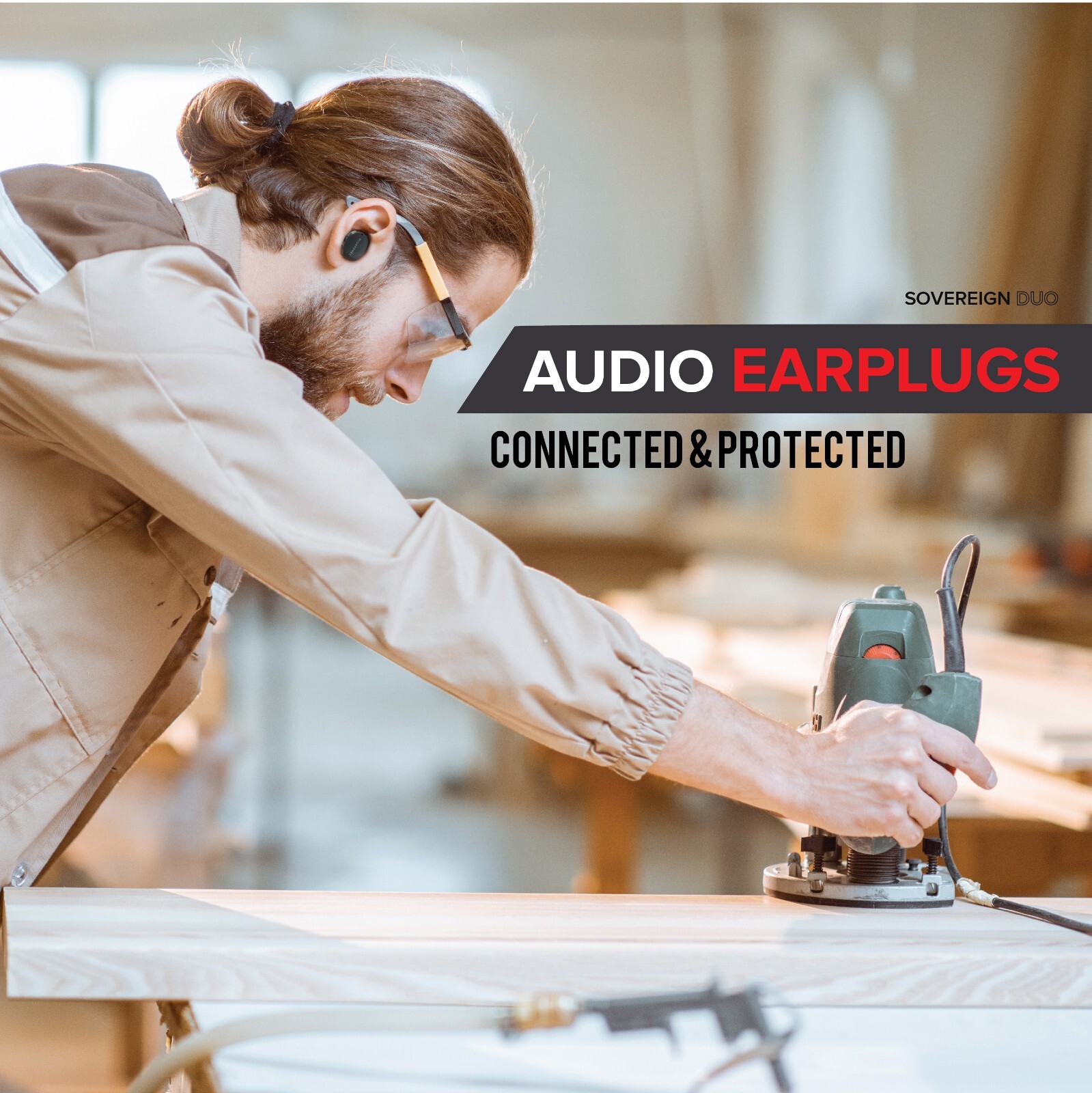 Plugfones Sovereign Duo True Wireless Bluetooth Earplugs with Earphones