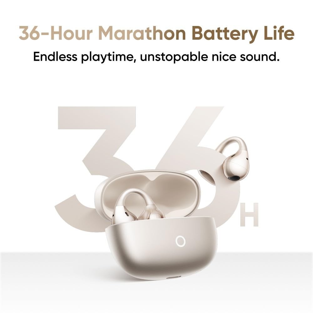 realme Buds Clip Open Ear Wireless Earbuds with 11mm Dual Magnet Drivers, 3D Spa