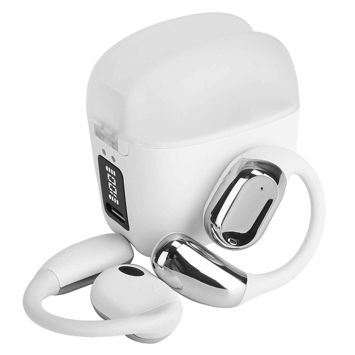 Touch Control Open Ear Earbuds w/ Earhook Waterproof for Workout 300Hrs Standby