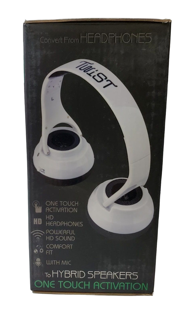 HD Twist Over Ear Headphones to Hybrid Speakers – Black