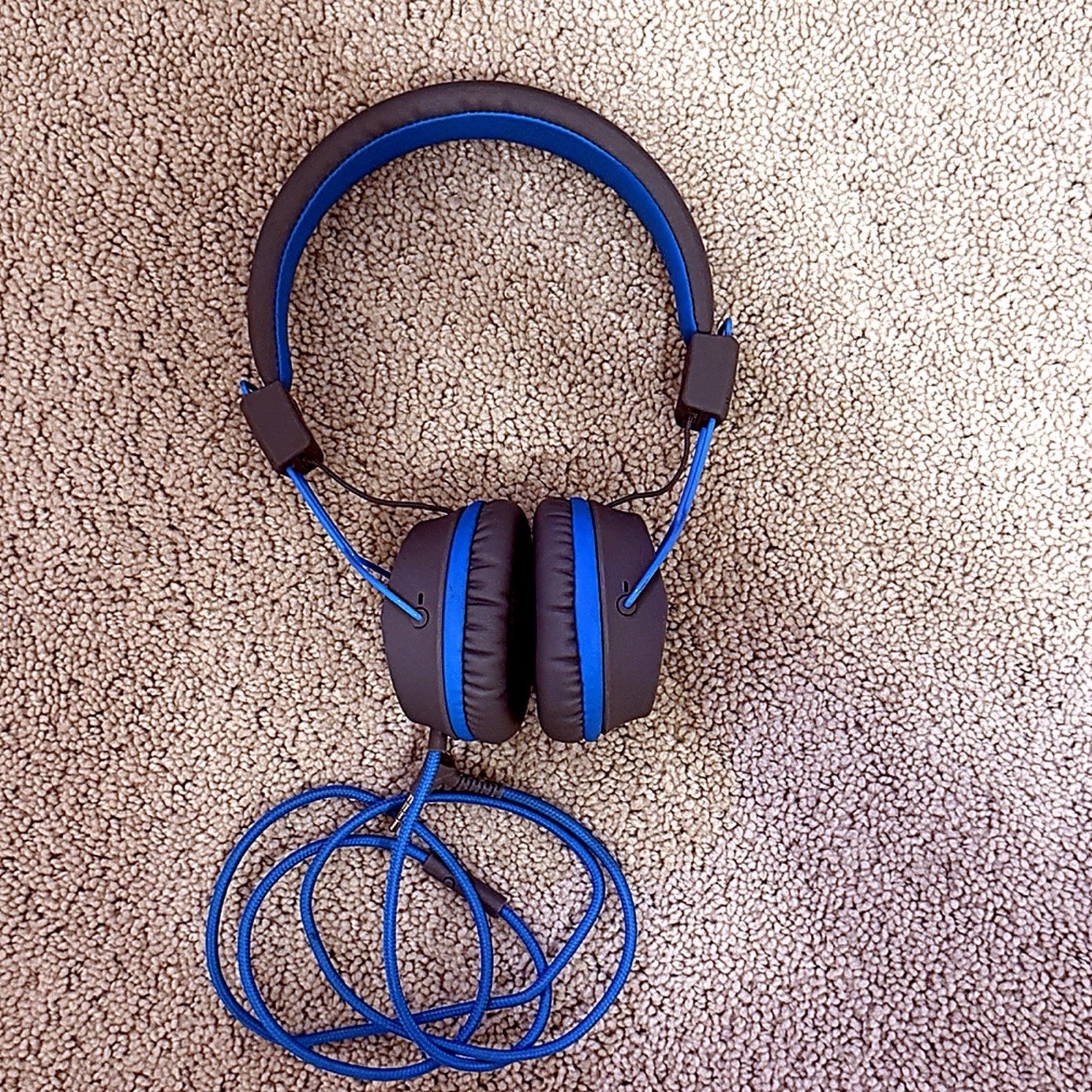 JLab Studio Wired On-Ear Headphones Gray/Blue 3.5mm Corded Headphones w/ Mic