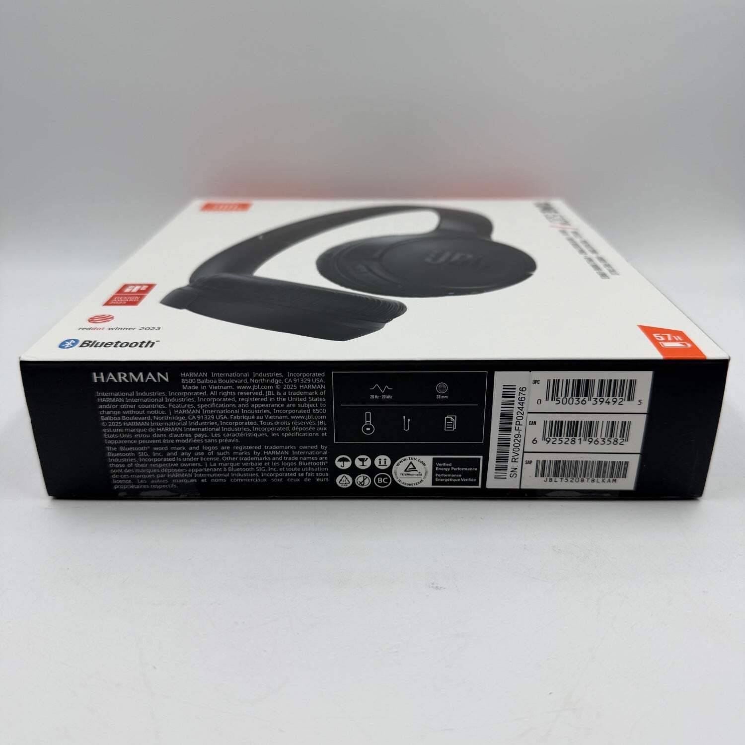 New JBL Tune 520 Wireless On-Ear Bluetooth Headphones Black JBLT520BTBLKAM
