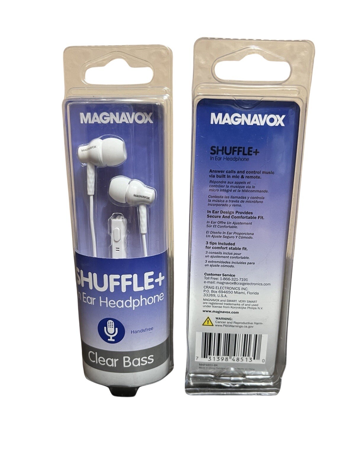 10-Pieces Magnavox Shuffle In Ears Headphones Clear Bass Wired With Mic