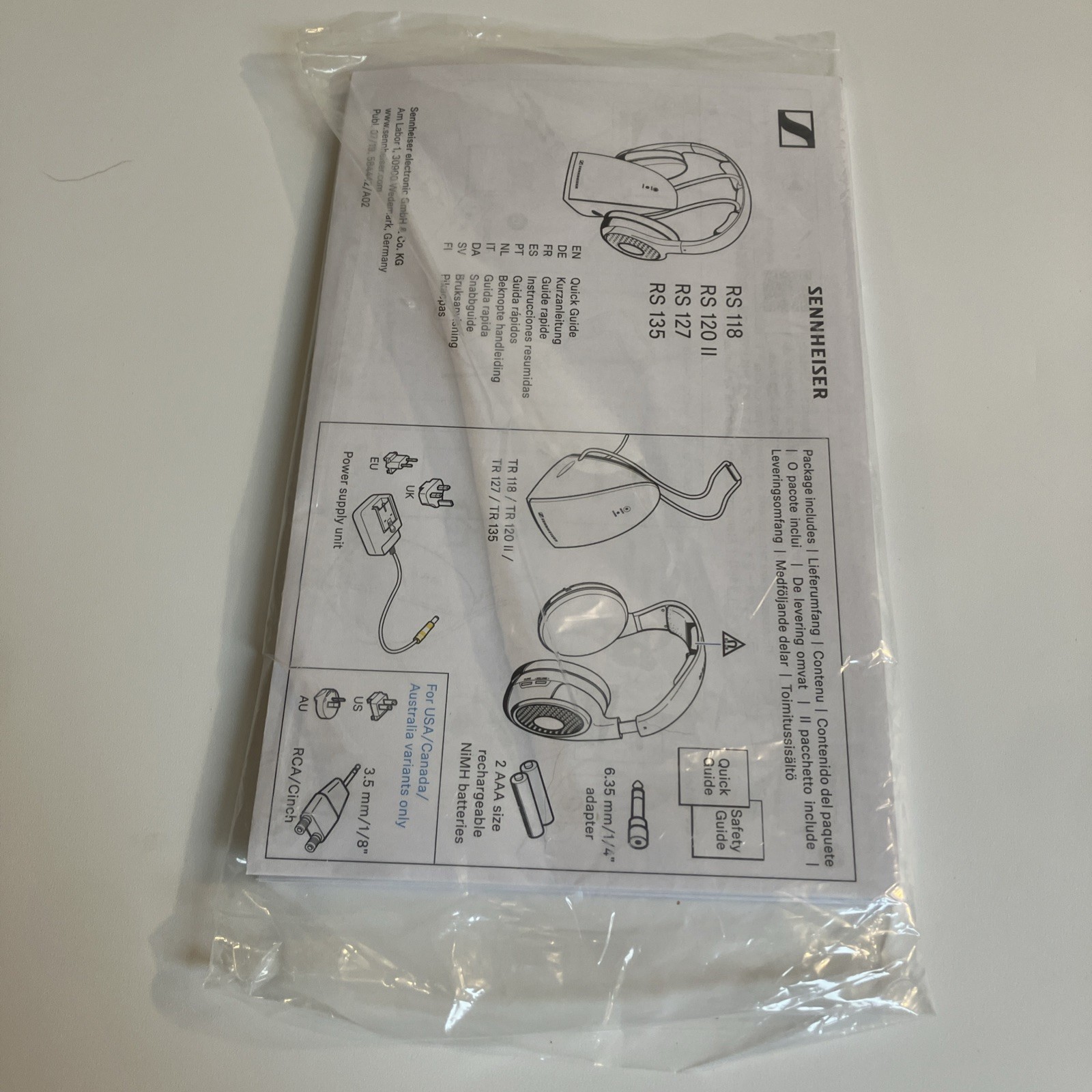 Sennheiser HDR 135 Wireless Headphones, TR135 Charging Dock Base & Manuals Works