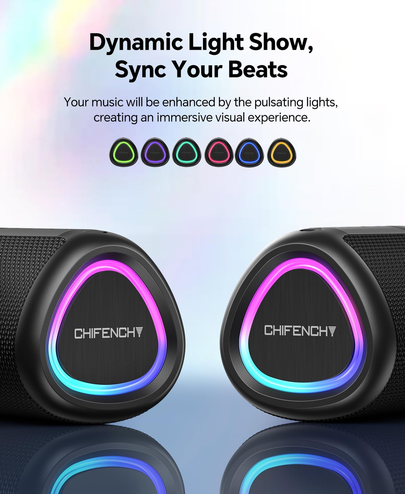 Portable Bluetooth Speaker Beach Essentials: Powerful Crystal 1 Pack, Black