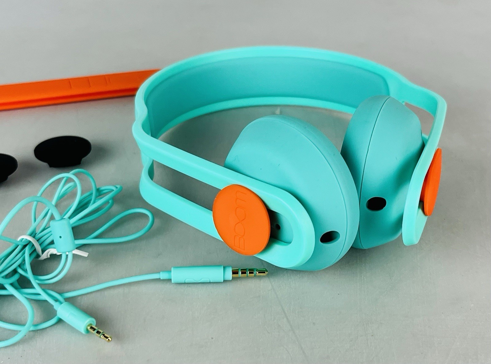 Boom SWAP Water Resistant Customizable Headphones w/ Inline Mic & Remote – Teal