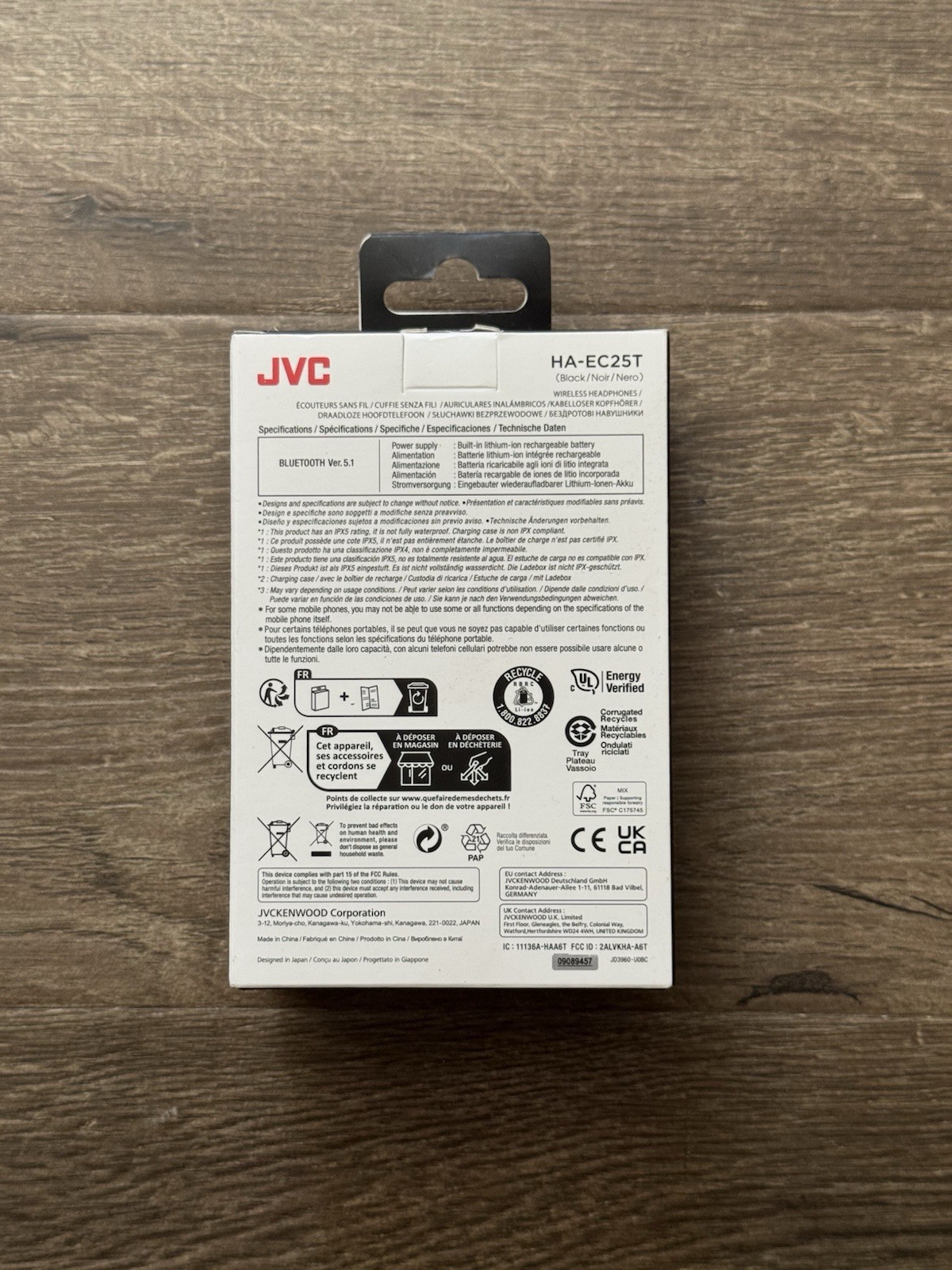 JVC Marshmallow Black In Ear True Wireless Earbuds Headphones HA-A18T Brand New
